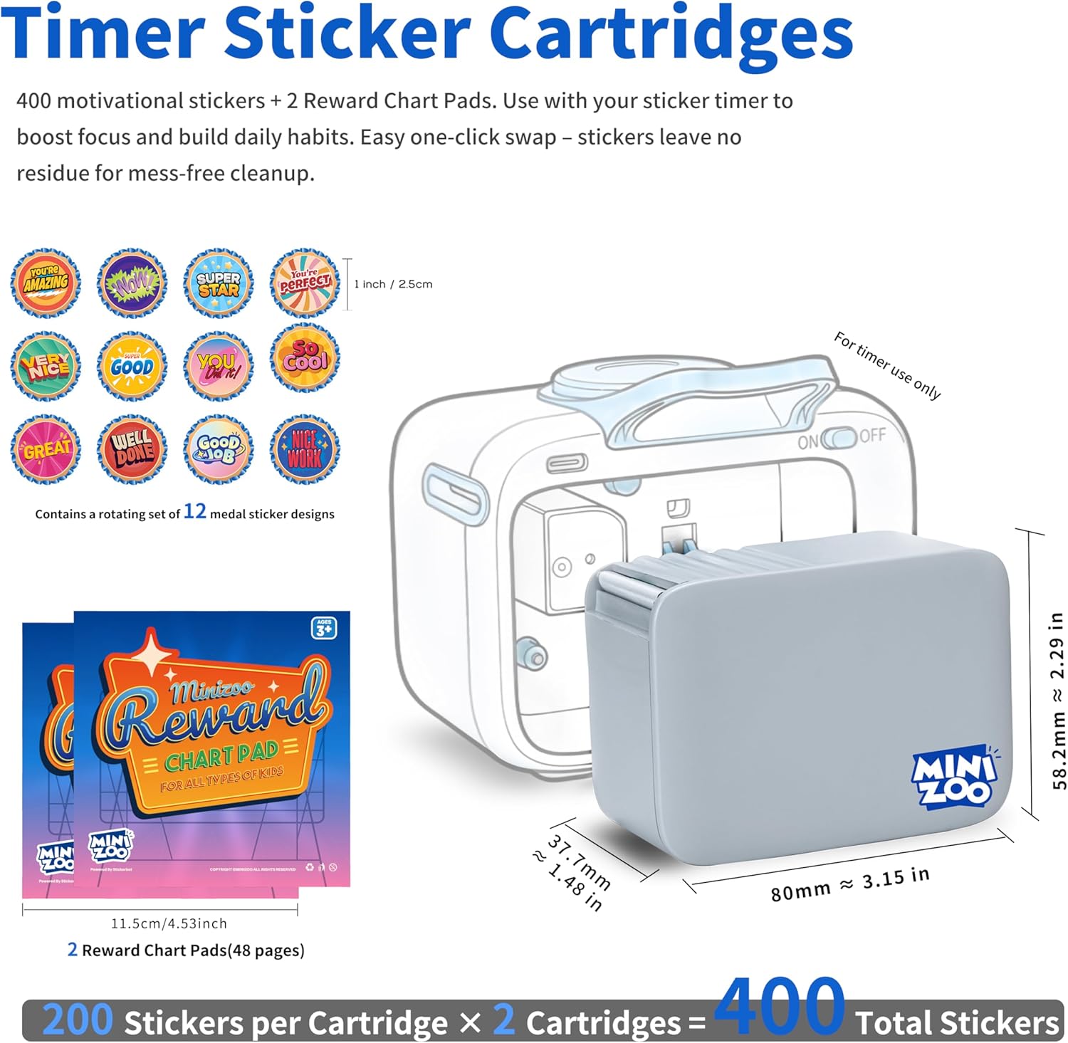 Sticker Timer Refill (Free 2 Chart Pads)