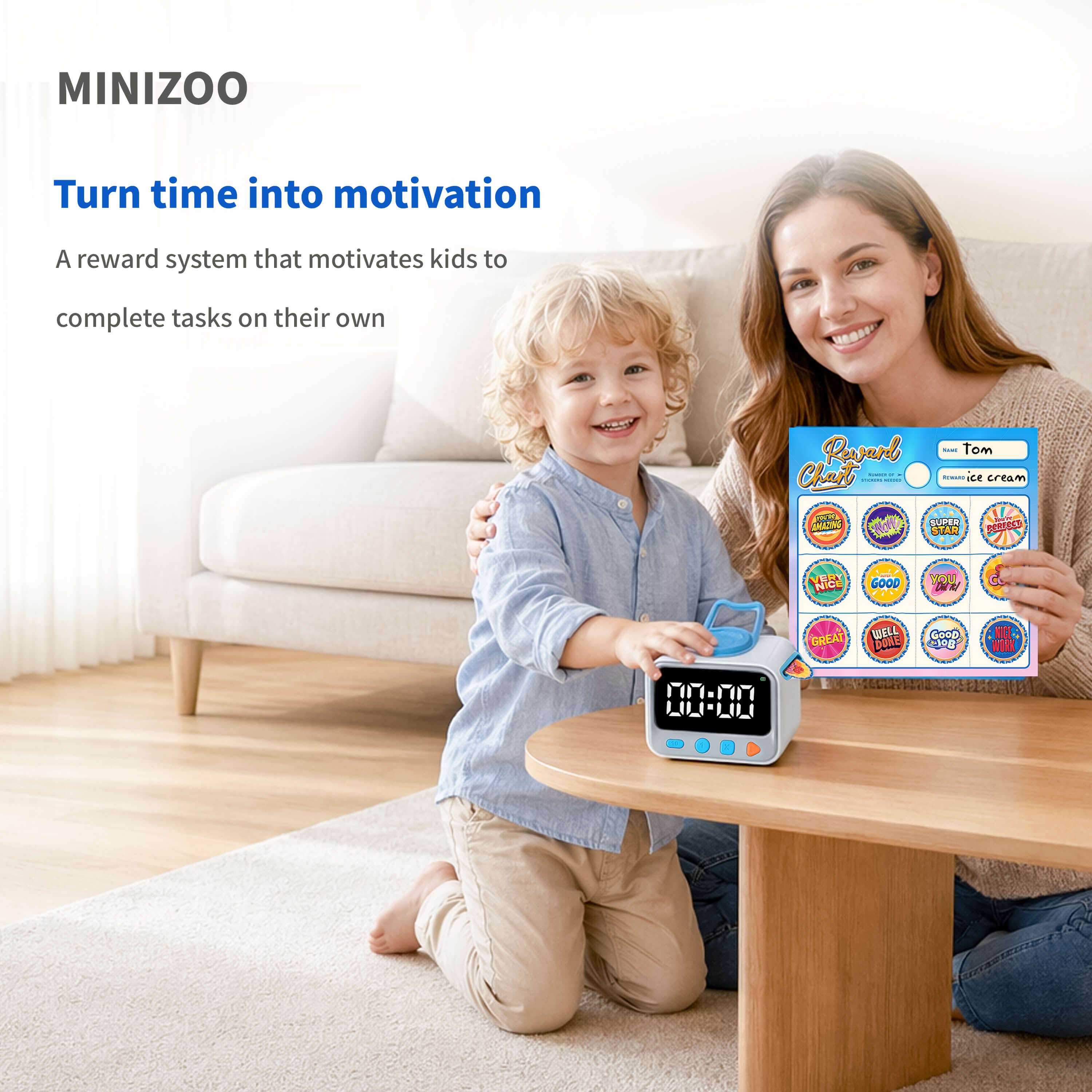 MiniZoo Sticker Timer Reward System