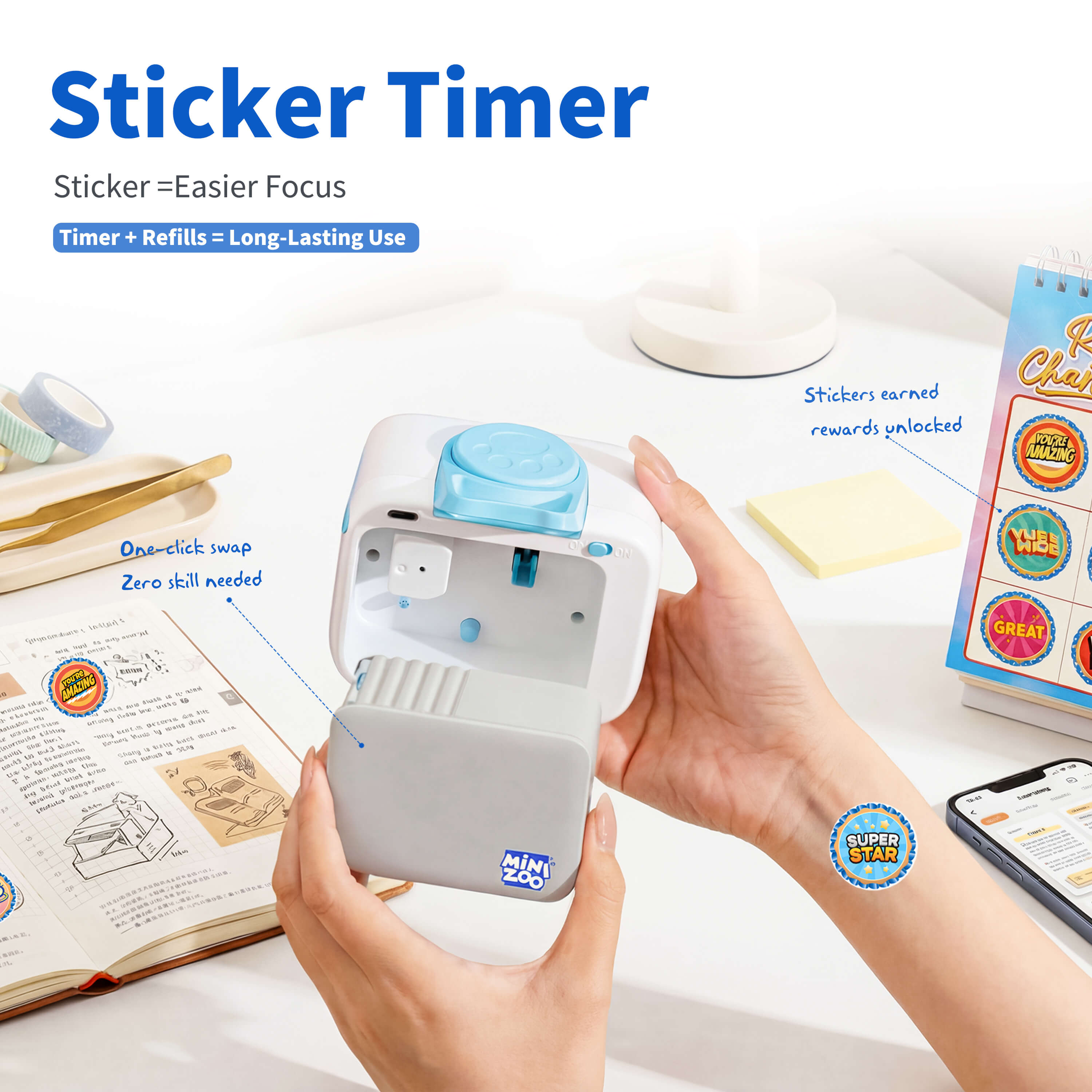 MiniZoo Sticker Timer Reward System